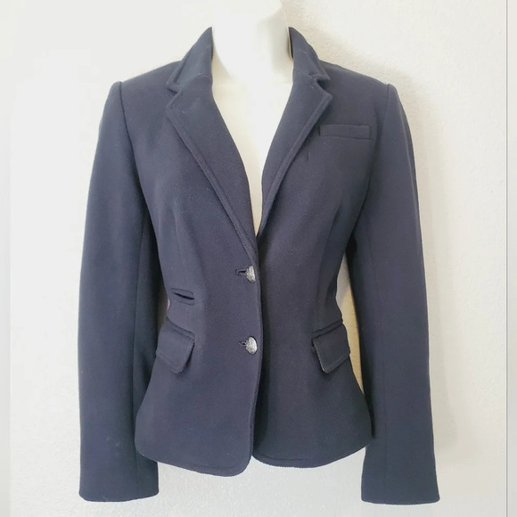 Banana Republic Captains Blazer Blue Cotton Tailored Jacket - Picture 2 of 8
